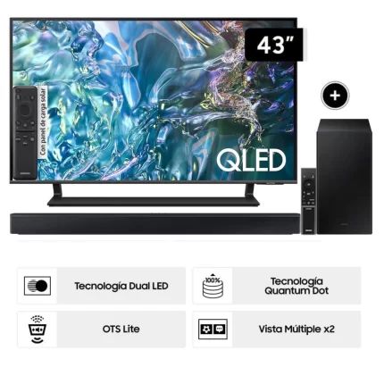 Televisor Samsung QLED Tizen OS Smart Tv 43 4K QN43Q65DAGXPE + Soundbar HW C450